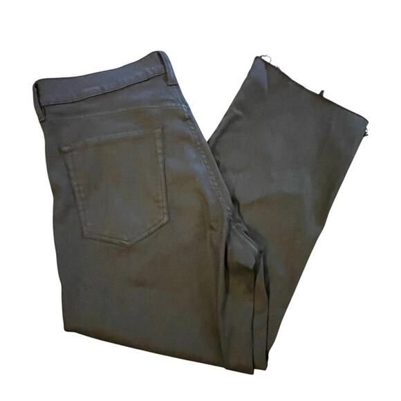 NEW! Banana Republic 28 High Rise $120 Straight Leg Wax Coated Jeans Crop Black - Picture 11 of 12